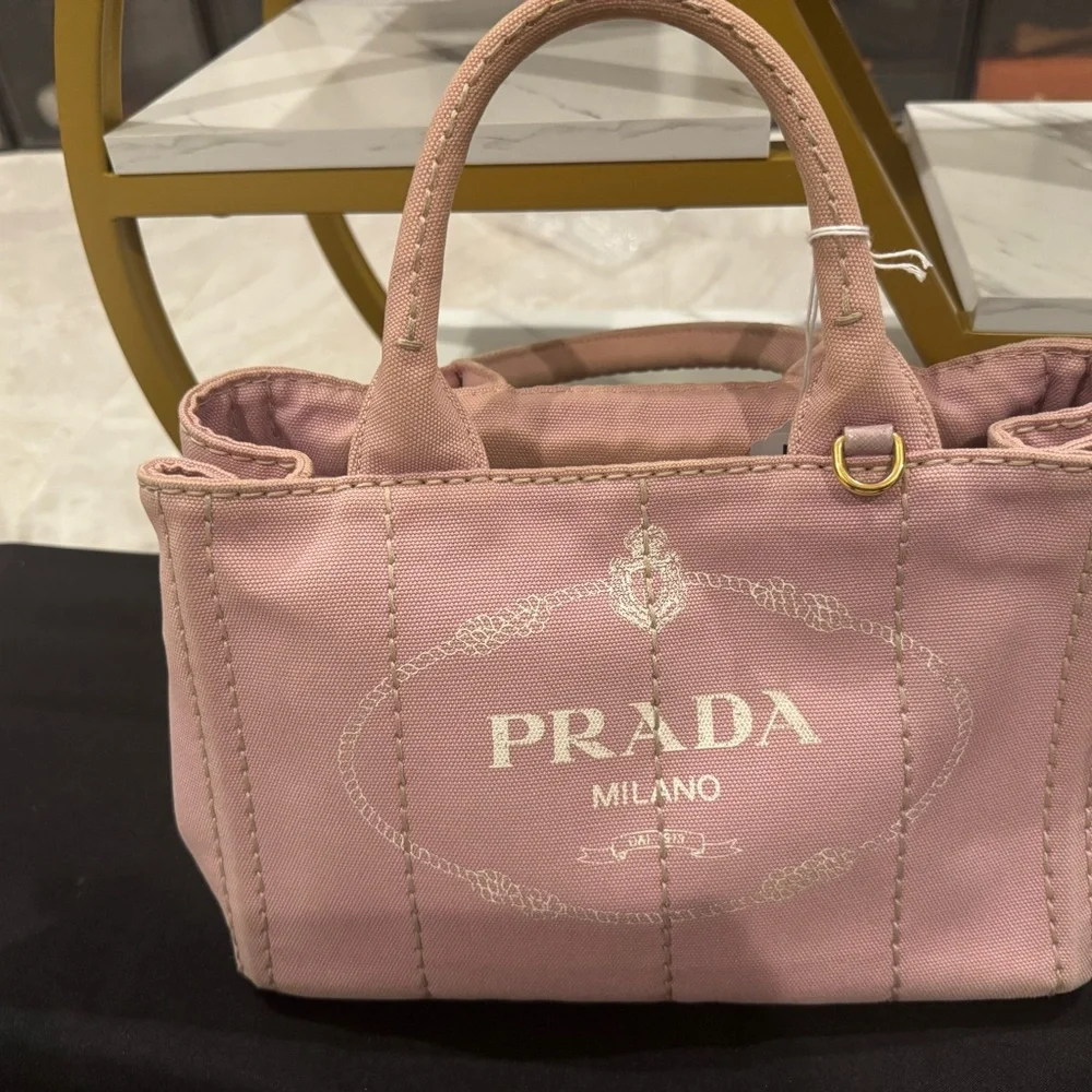 Prada Blush Pink Canvas Tote - Picture 6 of 6